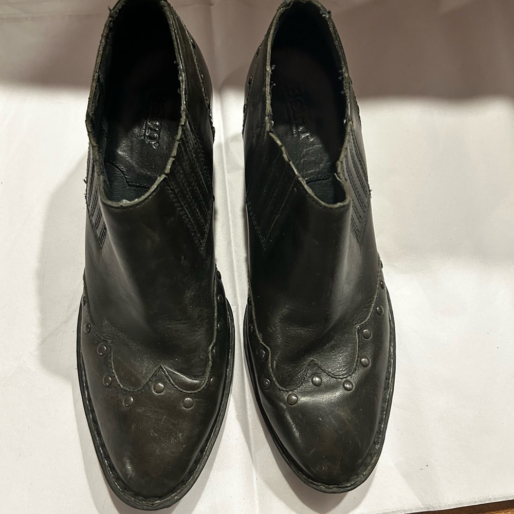 Born Tour Black Leather Booties